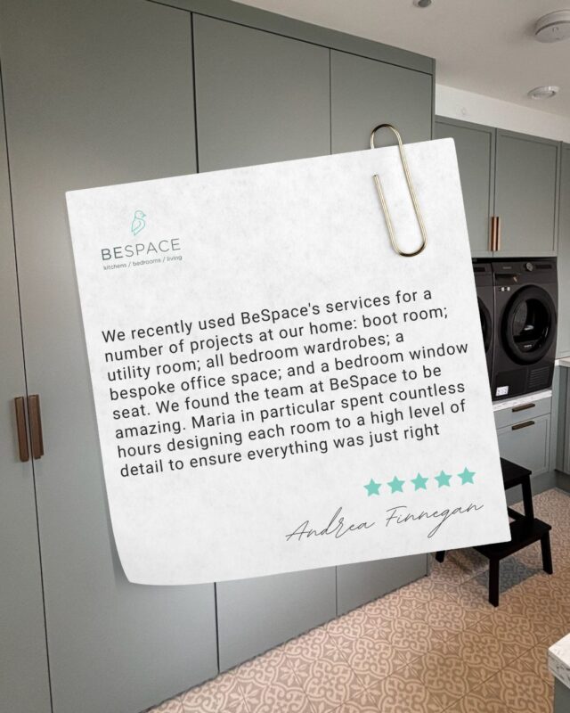 Client's trust 🤝 BeSpace

From bespoke wardrobes to a utility, office, boot room and even a custom window seat, this home makeover was a true collaboration 🏡

Maria worked closely with the family to perfect every detail, while Eamon and the fitting team made sure everything came together seamlessly (and quickly!) ✨

The result? Spaces that not only look incredible but feel perfectly tailored to their home, already earning compliments from family and friends 🙌

At BeSpace, it’s about more than just the finished product, it’s about making the whole journey smooth, enjoyable, and personal.

Visit our showrooms and transform your space today ⭐️