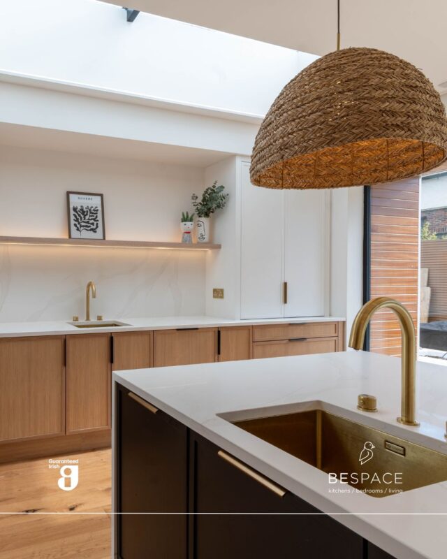 Light, warm and effortless style, this kitchen has it all 🙌

Natural wood cabinetry, a nice oversized island and soft woven pendants, this space blends modern design with a relaxed, organic feel. The clean white worktops and sleek appliances keep it fresh, while warm brass accents tie everything together beautifully 👏

Designed by our in-house team, this kitchen is made for real living. Thinking of transforming your own space? Visit our showrooms today 🏡