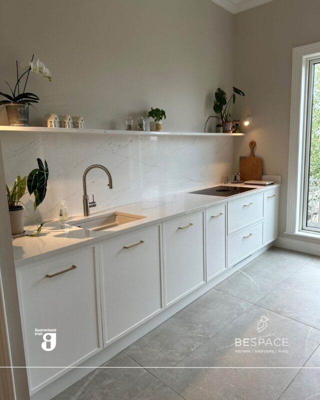 This bespoke kitchen blends soft tones with rich textures giving a bright, elegant finish from every angle 🙌

With clever storage at every turn, a spacious island for prep and gathering and a stunning pantry-style cabinet that keeps the essentials neatly tucked away, this kitchen is all about thoughtful design and effortless functionality 🤩

Brushed brass details, integrated lighting and handcrafted cabinetry complete the look creating a space that feels refined, welcoming and completely unique to the home. 

Visit our showrooms to explore the options for your own BeSpace kitchen today | Link in bio